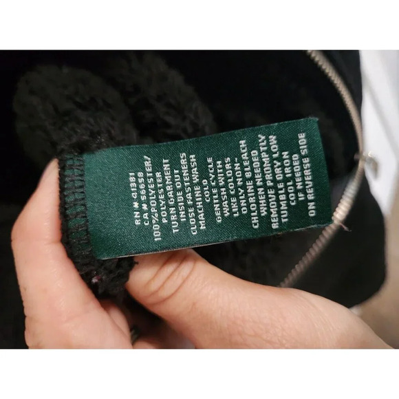 Ralph Lauren LRL black label faux shearling suade moto vest punk woman LG - Picture 9 of 10